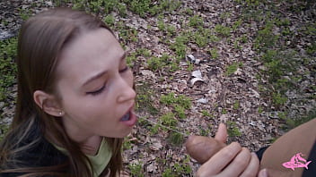 [Tight Pussy, Made Me Cum, Beauty] Sexy Nymphomaniac In The Forest Made To Work In Her Mouth