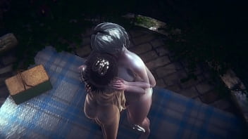 [Under The Rain, The Rain, Porn Animation] 2B Nier Automata Fingering On A Stairs 3D Hot Animation